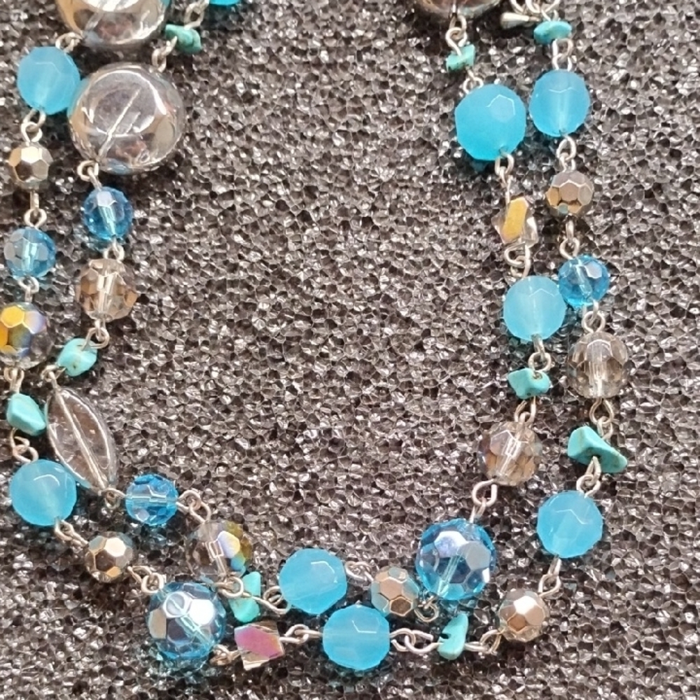 Blue Beaded Necklace Set - Picture 2 of 4